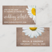 Website für Hochzeiten, Hübsches Drehbuch, Burlap Begleitkarte (Vorne/Hinten)