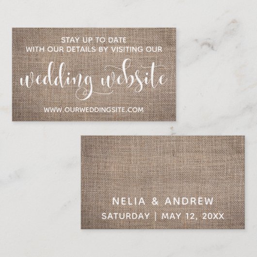 Website für Hochzeiten, Hübsches, modernes Script Begleitkarte (Vorne/Hinten)