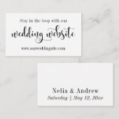 Website für Hochzeiten, Hübsches Skript, bearbeitb Begleitkarte (Vorne/Hinten)