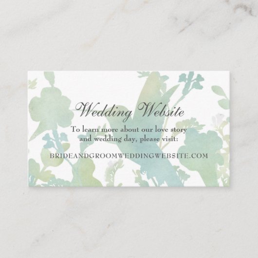 Website für Hochzeiten in Hummingbird Garden Begleitkarte (Vorderseite)