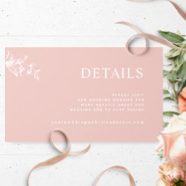 Website für Hochzeiten in Rosa mit Chic Blush / De Begleitkarte
