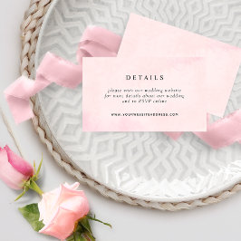 Website für Hochzeiten in rosa Wasserfarben / Deta Begleitkarte