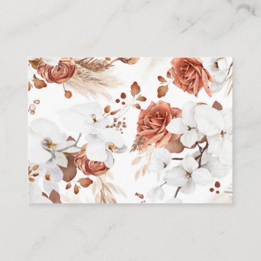 Website für Hochzeiten in Terracotta und White Blu Begleitkarte (Rückseite)