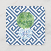 Website für Hochzeiten mit intelligentem Blau und  Begleitkarte (Rückseite)