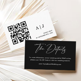 Website für Hochzeiten mit Schwarz-Weiß-Details Begleitkarte