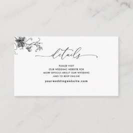 Website für Hochzeiten mit weißer und schwarzer Fl Begleitkarte
