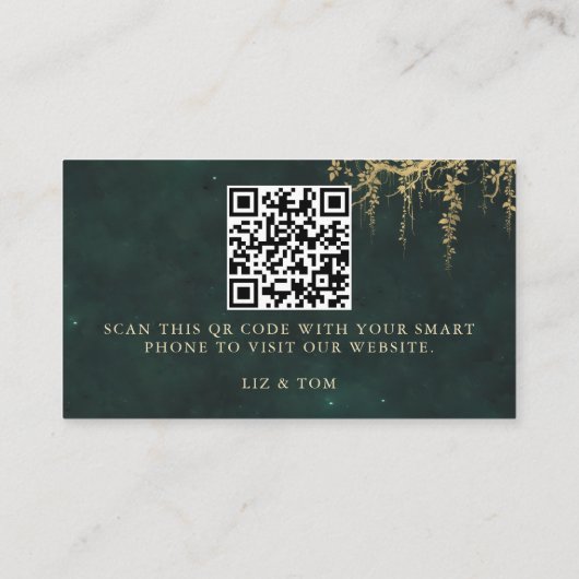 Website für Hochzeiten QR Code Verzauberte Waldreb Begleitkarte (Rückseite)