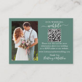 Website für Hochzeiten QR Foto Eukalyptus Green Begleitkarte (Vorderseite)