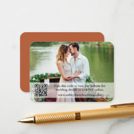 Website für Hochzeiten QR Overlay Foto Terracotta Begleitkarte