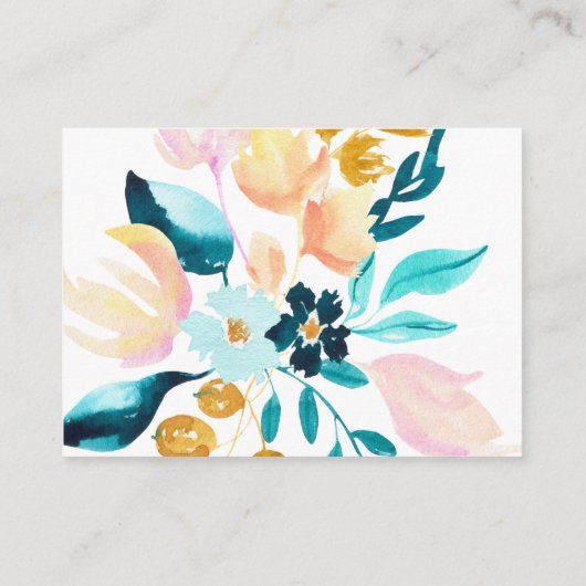 Website für Hochzeiten UAWG Blue Green Floral Begleitkarte (Rückseite)