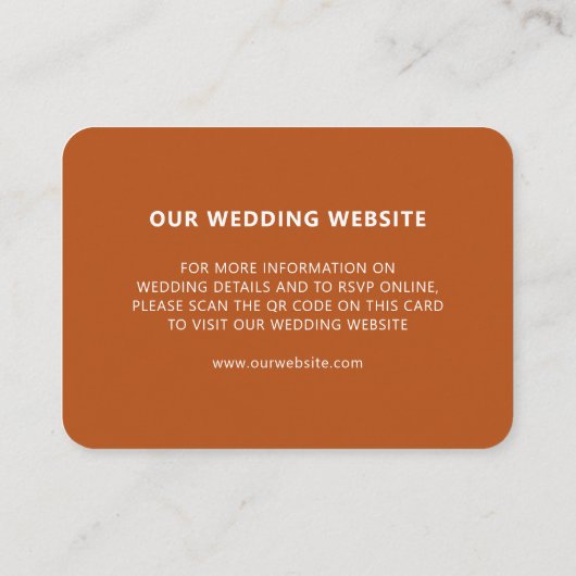 Website für Hochzeiten UAWG Online QR Code Terraco Begleitkarte (Rückseite)