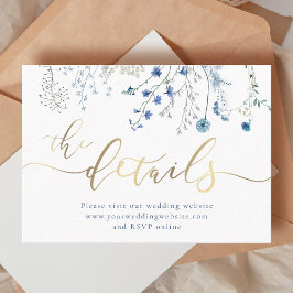 Website für Hochzeiten von Blue Wildblumen Begleitkarte