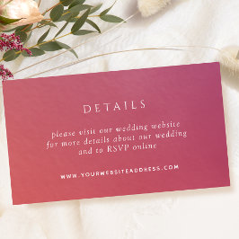 Website für Hochzeiten von Chic Burgundy Watercolo Begleitkarte