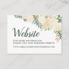 Website für Hochzeiten von Creme und Gold-Blumen Begleitkarte