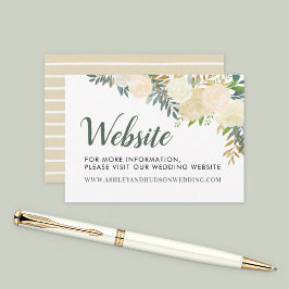 Website für Hochzeiten von Creme und Gold-Blumen Begleitkarte