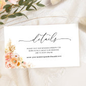 Website für Hochzeiten von Elegante Peach Floral / Begleitkarte