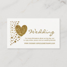 Website für Hochzeiten von Gold Glitzer Heart and  Begleitkarte