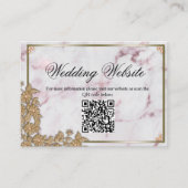 Website für Hochzeiten von Gold Lace und Perlen Begleitkarte (Vorderseite)
