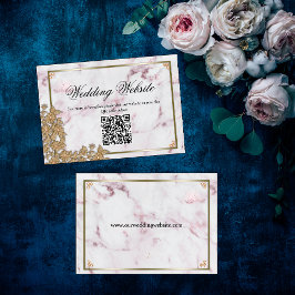 Website für Hochzeiten von Gold Lace und Perlen Begleitkarte