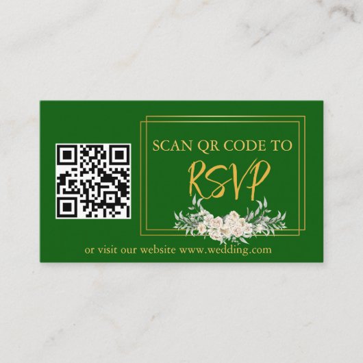 Website für Hochzeiten von Green Gold Floral UAWG Begleitkarte (Vorderseite)