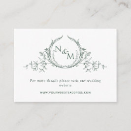 Website für Hochzeiten von Green Watercolor Monogr Begleitkarte