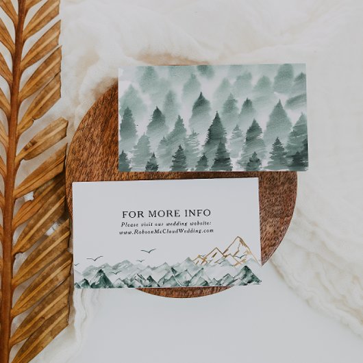 Website für Hochzeiten von Grün und Gold Begleitkarte