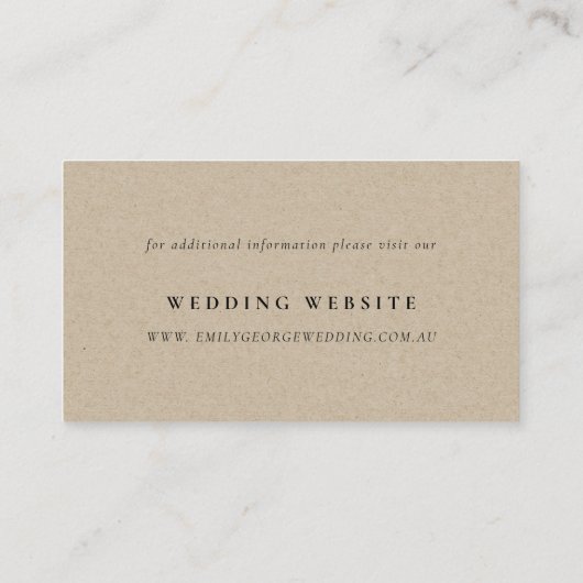 Website für Hochzeiten von grünen Pinienwäldern Visitenkarte (Rückseite)