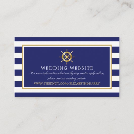 Website für Hochzeiten von Nautic Gold Wheels, Nav Begleitkarte (Vorderseite)