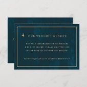 Website für Hochzeiten von Navy Gold Stars | UAWG Begleitkarte (Vorne/Hinten)