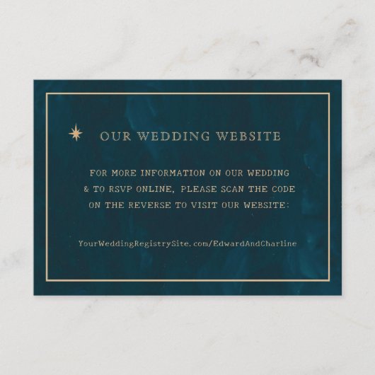 Website für Hochzeiten von Navy Gold Stars | UAWG Begleitkarte (Vorderseite)
