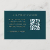 Website für Hochzeiten von Navy Moon Gold Stars | Begleitkarte (Rückseite)