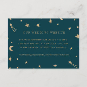 Website für Hochzeiten von Navy Moon Gold Stars    Begleitkarte