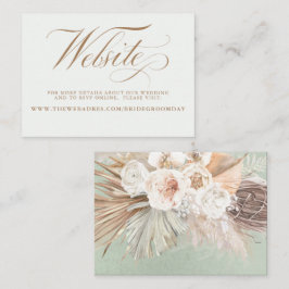 Website für Hochzeiten von Pampas Grass und White  Visitenkarte