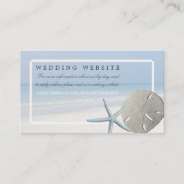 Website für Hochzeiten von Sand Dollar und Starfis Begleitkarte