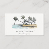 Website für Hochzeiten von Tropical Beach Palm Tre Begleitkarte (Vorderseite)