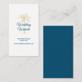 Website für Hochzeiten von Tropical Blue Palm Tree Begleitkarte (Vorne/Hinten)