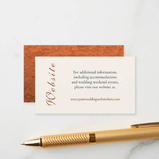 Website für Hochzeiten von Vintagen Imitaten - Kup Begleitkarte (Vorderseite/Rückseite Beispiel)