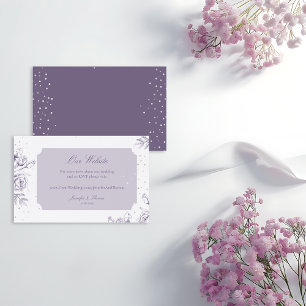 Website für Hochzeiten von Vintagen Lila Rose Glit Begleitkarte
