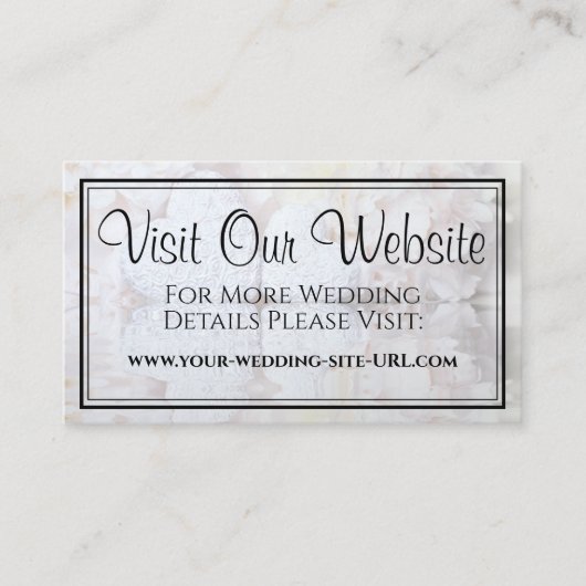 Website für Hochzeiten von White Hearts & Peony Bl Begleitkarte (Vorderseite)