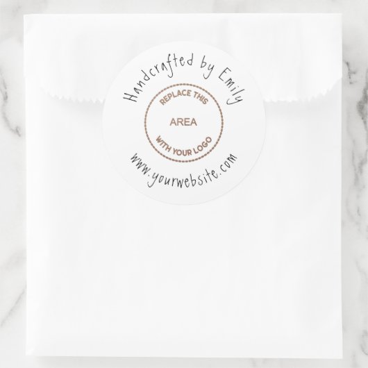 Website für kleine Handwerke mit Ihrem Logo Runder Aufkleber (Tasche)