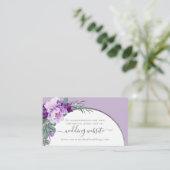 Website für Lila Blumenhochzeiten Begleitkarte (Stehend Vorderseite)