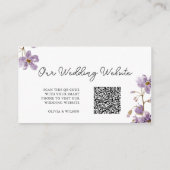 Website für Lila Hochzeiten mit elegantem Licht Begleitkarte (Rückseite)