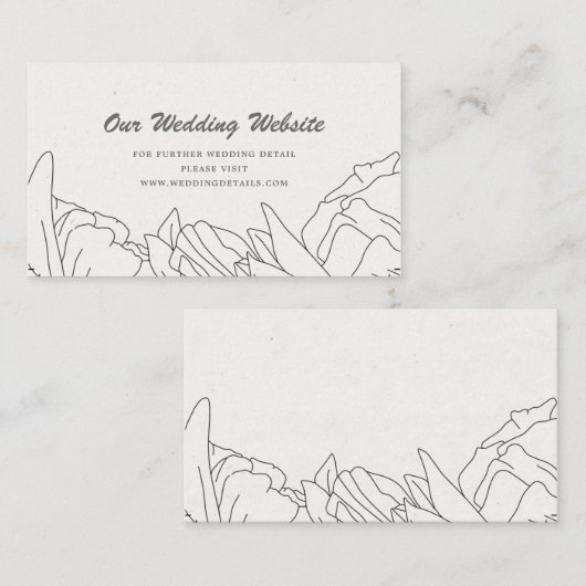 Website für Minimalistische Hochzeiten Begleitkarte (Vorne/Hinten)