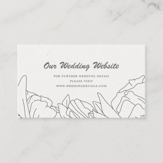 Website für Minimalistische Hochzeiten Begleitkarte (Vorderseite)