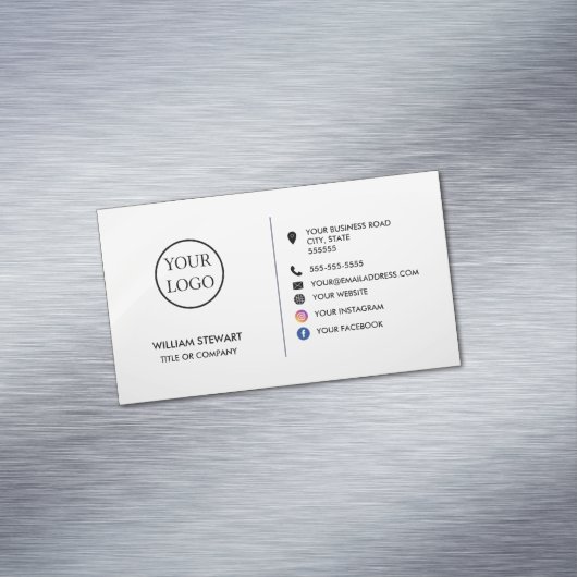 Website für Minimalistische Social-Media-beruflich Magnetische Visitenkarte (Beispiel)
