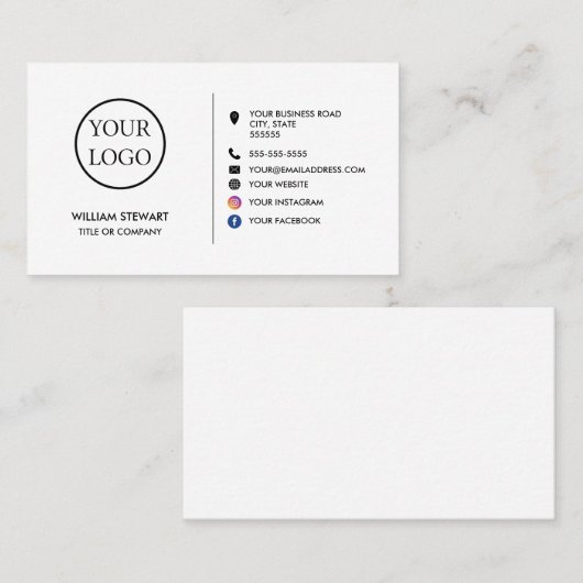 Website für Minimalistische Social-Media-beruflich Visitenkarte (Vorne/Hinten)