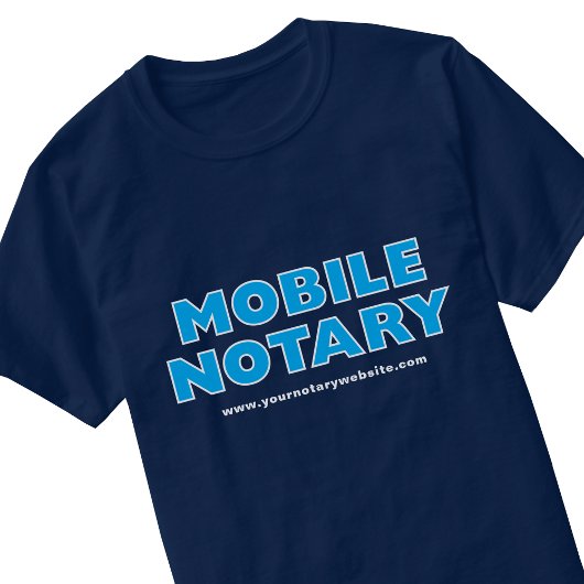 Website für mobile Notare, öffentliche Navy, blau T-Shirt