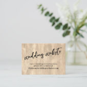 Website für rustikale Hochzeiten mit Holz und Läss Begleitkarte (Stehend Vorderseite)