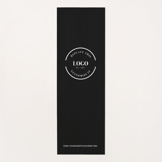 Website für Schwarze, benutzerdefinierte Minimal-W Yogamatte (Vorderseite)