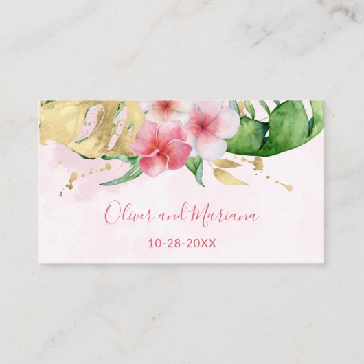 Website für tropische Blumenzehen Begleitkarte (Rückseite)